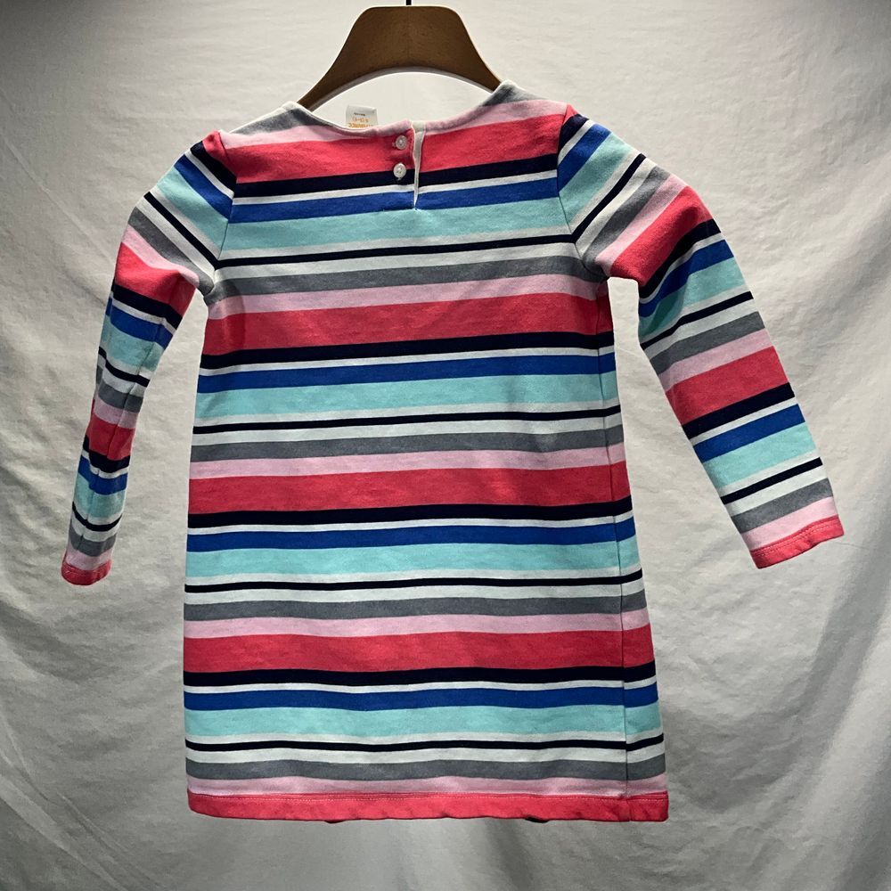 Gymboree Girls Striped Long Sleeve Dress Casual Rainbow Stripes Size 5-6 - Picture 3 of 5